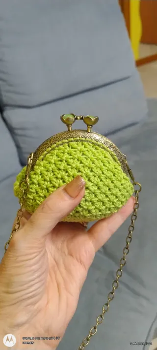 Borsellino clic clac verde e oro