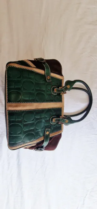 Bolso CH Marrón y Verde Satchel Tote Grande