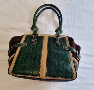Bolso CH Marrón y Verde Satchel Tote Grande