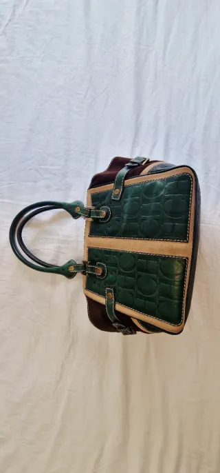 Bolso CH Marrón y Verde Satchel Tote Grande