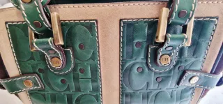 Bolso CH Marrón y Verde Satchel Tote Grande