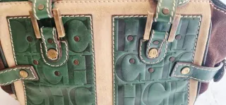 Bolso CH Marrón y Verde Satchel Tote Grande