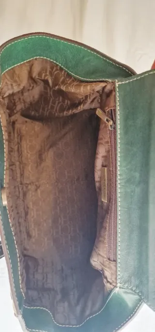 Bolso CH Marrón y Verde Satchel Tote Grande