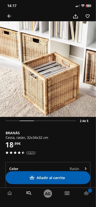 Estantería Kallax 8 huecos negra