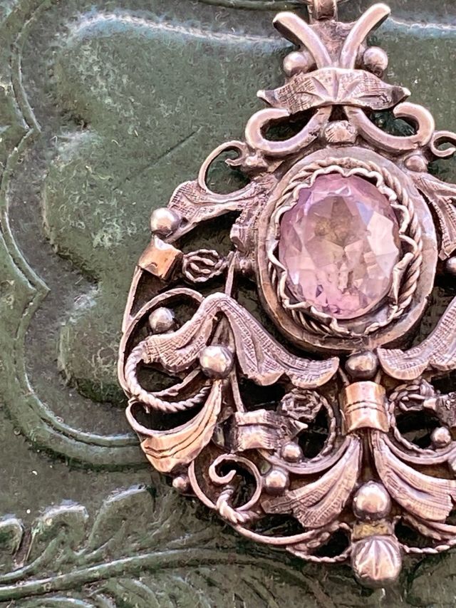 Precioso colgante plata y amatista 1870
