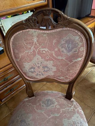 Lote 6 Sillas Salón Tapizadas