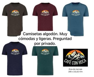 Camiseta Algodón Café con Roca nuevas.