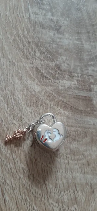 Charm Pandora Disney Corazón mickey y Minnie mouse