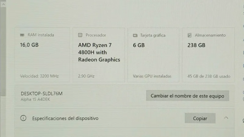 Portátil MSI Alpha 15 Ryzen 7 afbeelding 4
