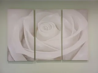 Set 3 Cuadros Rosa Beige y Blanco