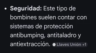 Cerradura de seguridad con llaves