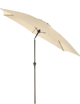 Parasol + base, sombrilla de jardin beige