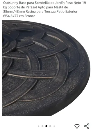 Parasol + base, sombrilla de jardin beige