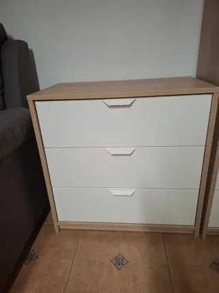 Cajoneras madera y blanco