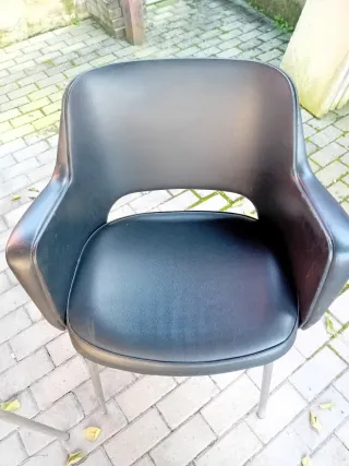 Coppia sedie vintage eco pelle nere