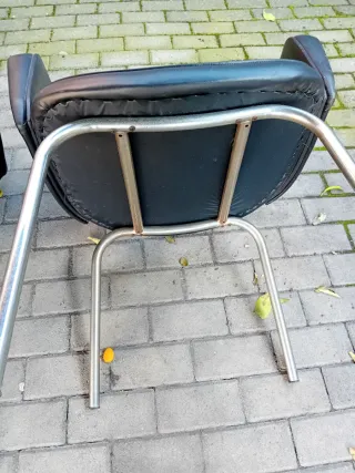 Coppia sedie vintage eco pelle nere