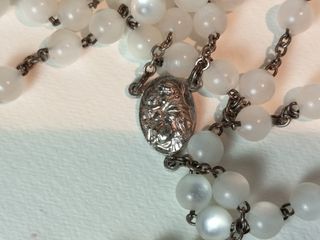 Rosario religioso de cuentas de cristal vintage