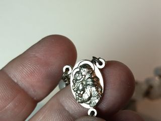 Rosario religioso de cuentas de cristal vintage