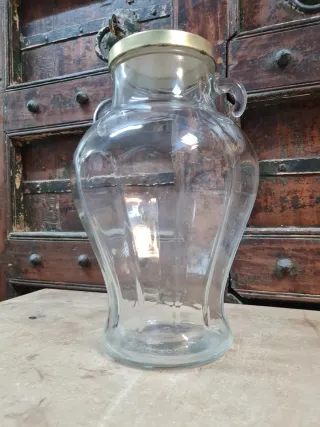 Tarro de cristal grande con asas