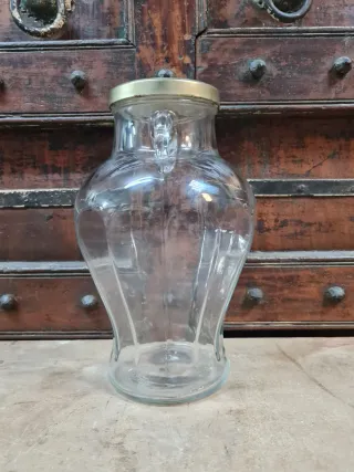 Tarro de cristal grande con asas