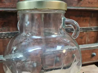 Tarro de cristal grande con asas