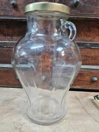 Tarro de cristal grande con asas