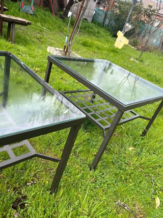 Mesas de centro Ikea metal y cristal