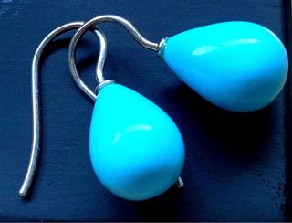 Pendientes Turquesa Lágrima Plata