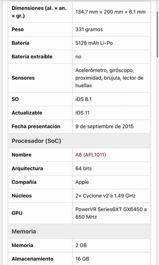 iPad Mini 4 WiFi Plata 16GB