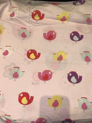 Funda Nórdica Infantil Reversible Pájaros y Flores