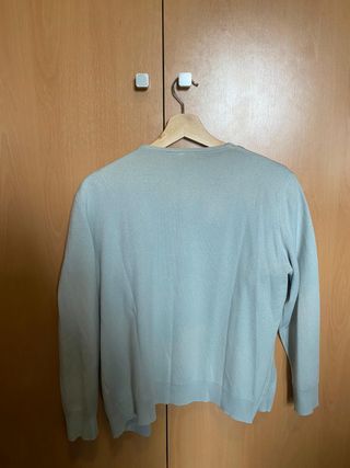 Conjunto cárdigan y camiseta turquesa light