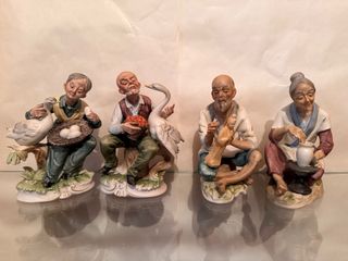 4 Figuras Porcelana Ancianos