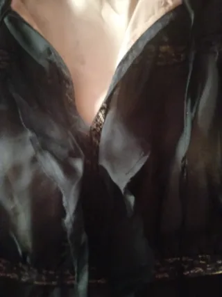 Vestido seda negro Purificación García sin estrena