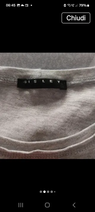 T-shirt grigia Sisley con stampa