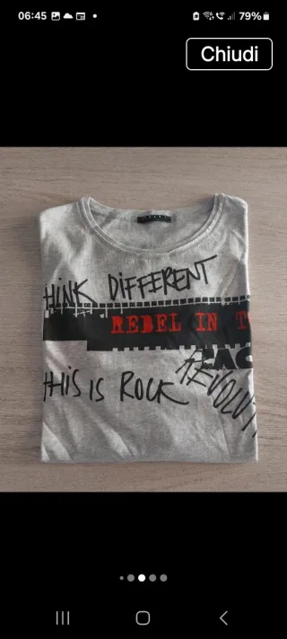 T-shirt grigia Sisley con stampa