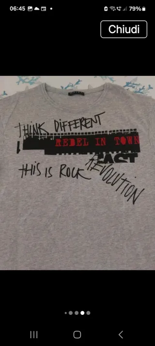 T-shirt grigia Sisley con stampa