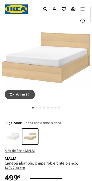 Cama Malm IKEA 2 plazas + colchón Emma