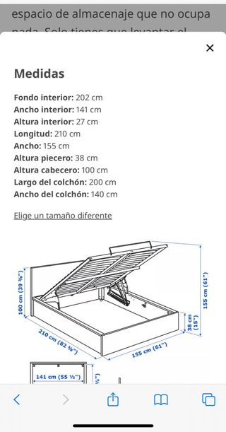 Cama Malm IKEA 2 plazas + colchón Emma