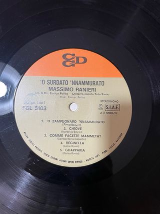 Vinile Massimo Ranieri 'O Surdato 'Nnammurato