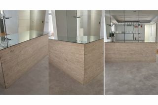 Mostrador de piedra travertina