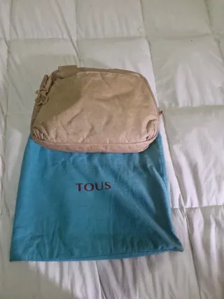 Bolso piel Tous beige y dorado