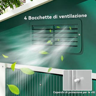 Casetta da Giardino 3.6m² in Acciaio Zincato con P