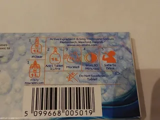 Pastillas potabilizadoras Aquatabs caducidad 2030