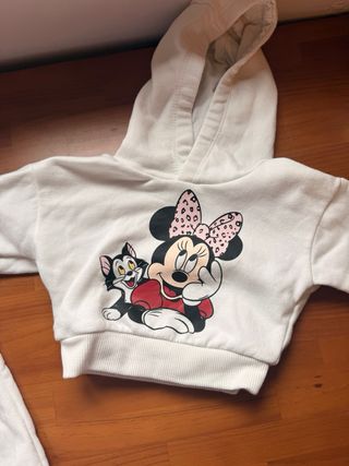 Chándal Minnie Mouse Bebé Blanco
