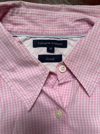 Camisa Tommy Hilfiger Mujer Rosa Cuadros Talla 10