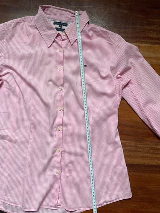 Camisa Tommy Hilfiger Mujer Rosa Cuadros Talla 10