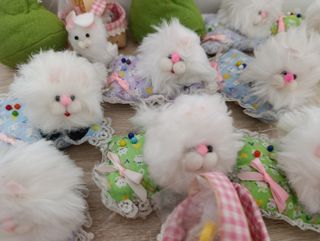 Lotto pupazzi coniglietti anni '80 cucito