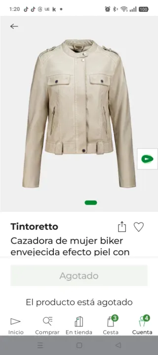 Cazadora Tintoretto Beige Talla XL