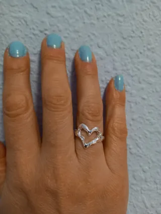 Anillo Corazón Ajustable plata