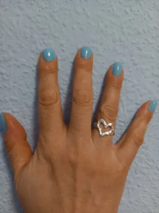 Anillo Corazón Ajustable plata